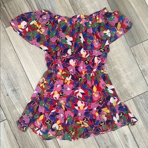 Colorful Floral Off-Shoulder Dress